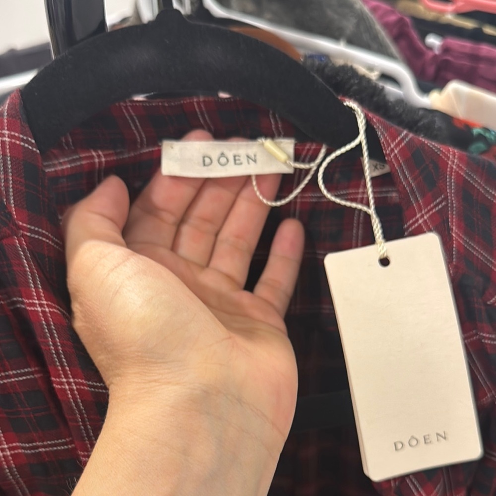 DÔEN Red Plaid Shirt